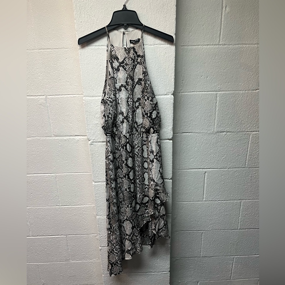 High neck snake skin high low dress. Size XS